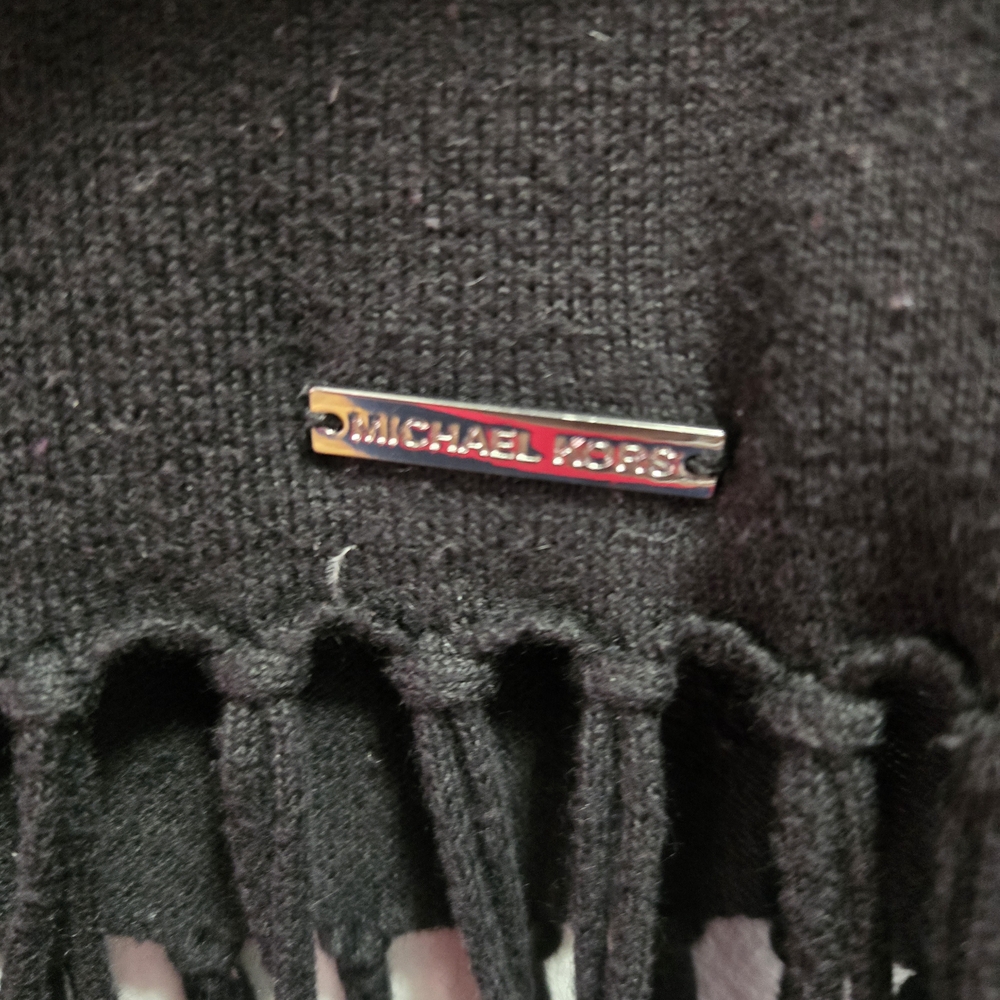 Michael Kors Black Cowl Neck Sweater with Fringe - Picture 3 of 4